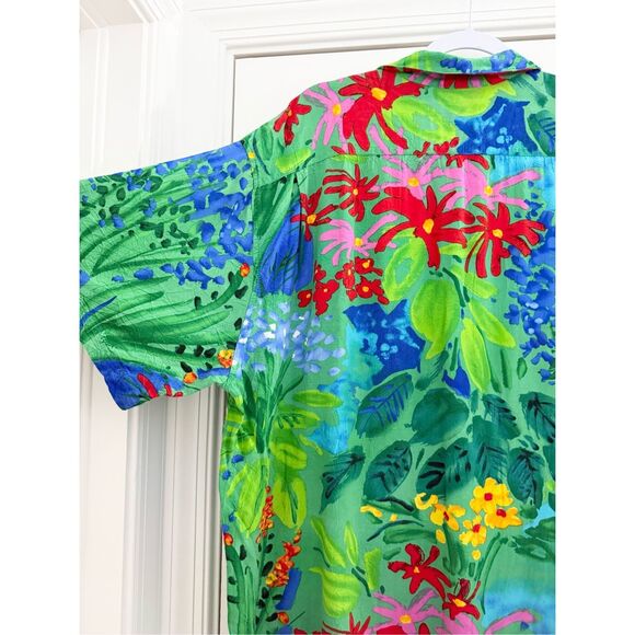 Jams World Multicolor Sea Flower Button Down Hawaiian Retro Shirt XL - Picture 4 of 7